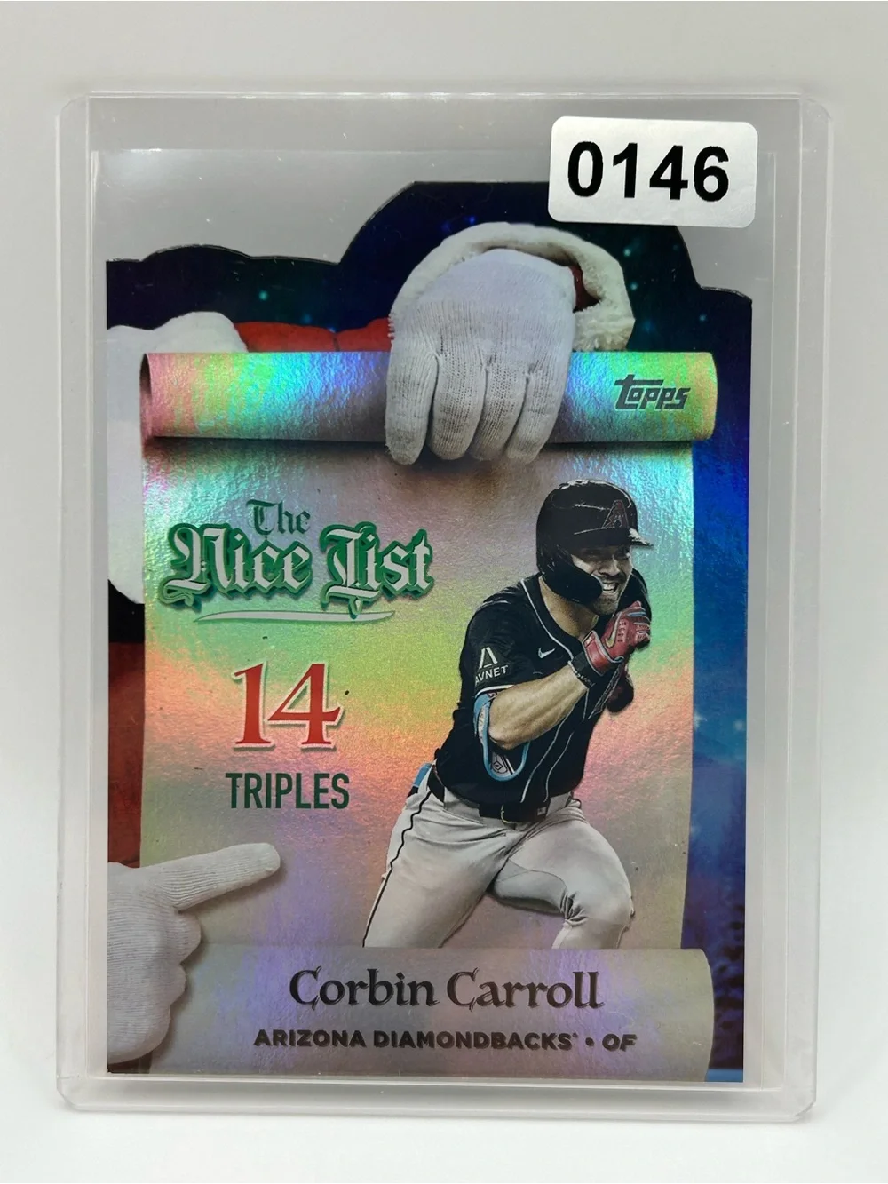 Corbin Carroll Topps 'The Nice List' Baseball Card  ⚾️ Holo Arizona Diamondbacks